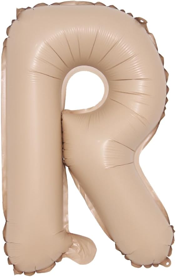 16 inch Caramel Foil Letter Alphabet number Balloon Happy Birthday Party Balloons Wedding Decoration Kids Toys Baby Shower Air Balloon (16 inch Caramel R)