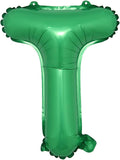 16 inch Green Alphabet Letter and Number Balloons Set Package, Aluminum Hanging Foil Film Banner Mylar Balloon for Birthday Party Decoration Custom Word (A-Z, 0-9) (16 inch Green T)