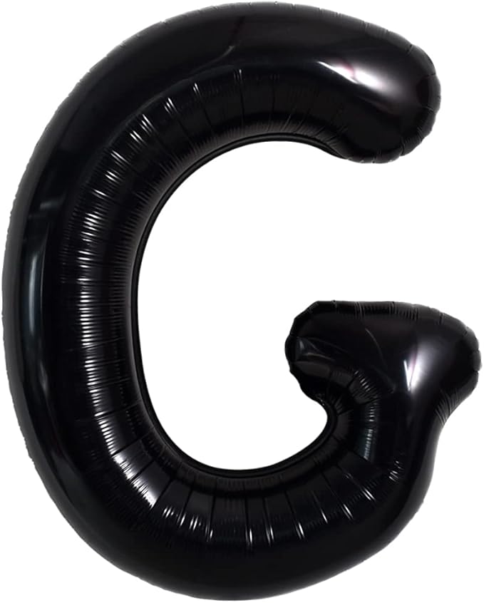 TONIFUL 40 Inch Large Black G Letter Balloon - Jumbo Helium Foil Mylar Big Alphabet for 2026 New Year Eve Graduation Wedding Baby Shower Birthday Party Anniversary Supplies Decorations
