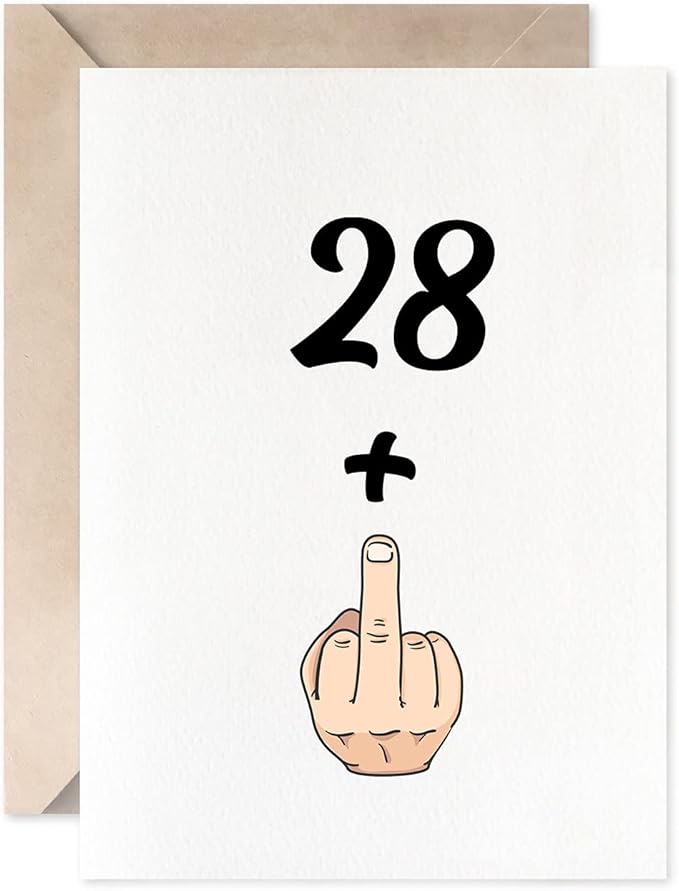 MAGJUCHE Funny 29th Birthday Card, 28+1 women Or Men Sweet 29 Years Old Birthday Gift Joke Card