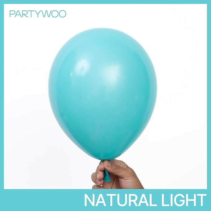 PartyWoo Teal Balloons 152pcs Different Sizes Pack of 18 12 10 5 Inch Turquoise Dark Teal Balloon Arch Kit for Baby Shower Gender Reveal Graduation Mermaid Birthday Pool Party Decorations Blue-Y69