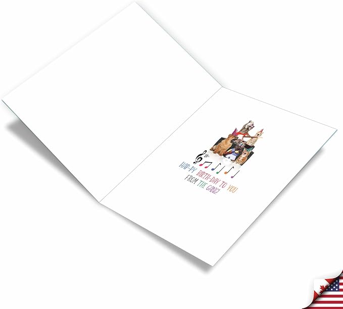 NobleWorks - Hilarious Happy Birthday Card with Envelope (8.5 x 11 Inch) - Funny Animal Greeting Card From All Of Us - Animal Bands - Gang J9508CBDG-US
