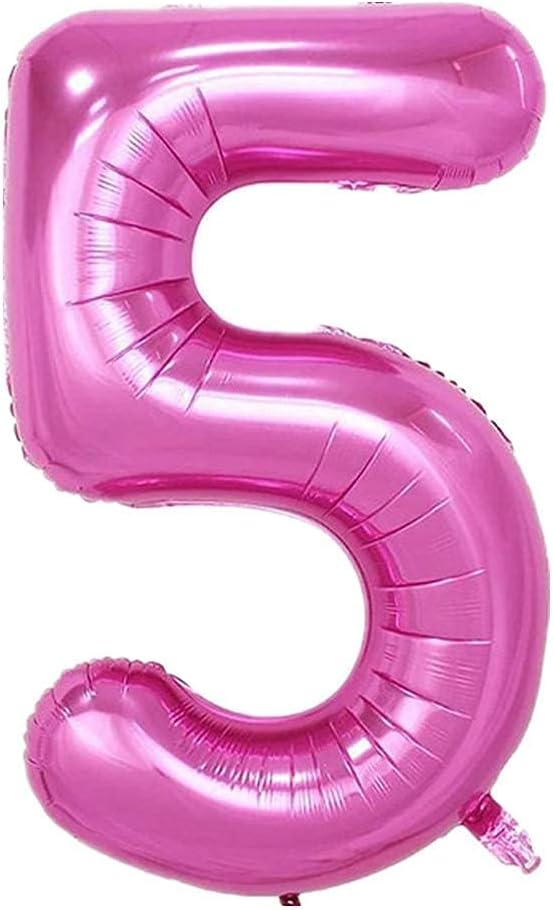 40 Inch Large Foil Helium Number Balloon Birthday Wedding Party 0-9 (Pink, 5)