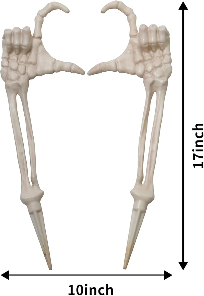 Seasons Halloween Skeleton Stakes Decorations, Love Pose 2 Piece Hands Arms with Lawn Stakes for Outdoor Yard Garden Graveyard Haunted House Decor
