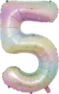 40 inch Rainbow Star Gradient Colorful Big Size Number Foil Helium Balloons Birthday Party Celebration Decoration Large globos (40 inch Rainbow Star 5)