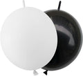 IN-JOOYAA 6 Inch Latex Link Balloons 100 Pcs Quick Link Balloon for Party Decoration(Black and White)