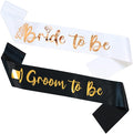 2 Pack Bride and Groom to be Sash Set Bachelorette Party Bridal Shower Decorations and Accessories Gifts for Bride Wedding Engagement Party Photobooth Props.