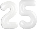 40 Inch White Number 25 Digital Balloon,Jumbo Mylar Foil Helium Balloon for 25 Balloons for Birthday Party,Wedding Anniversary Party Decorations