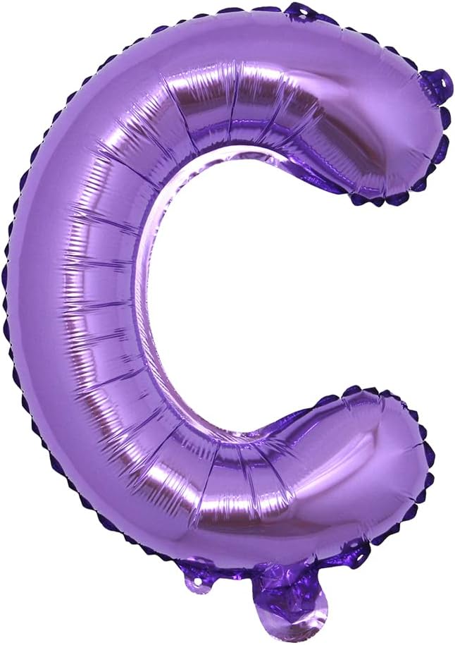 16 inch Purple Alphabet Letter and Number Balloons Set Package, Aluminum Hanging Foil Film Banner Mylar Balloon for Birthday Party Decoration Custom Word (A-Z, 0-9) (16 Inch Purple C)