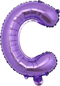16 inch Purple Alphabet Letter and Number Balloons Set Package, Aluminum Hanging Foil Film Banner Mylar Balloon for Birthday Party Decoration Custom Word (A-Z, 0-9) (16 Inch Purple C)