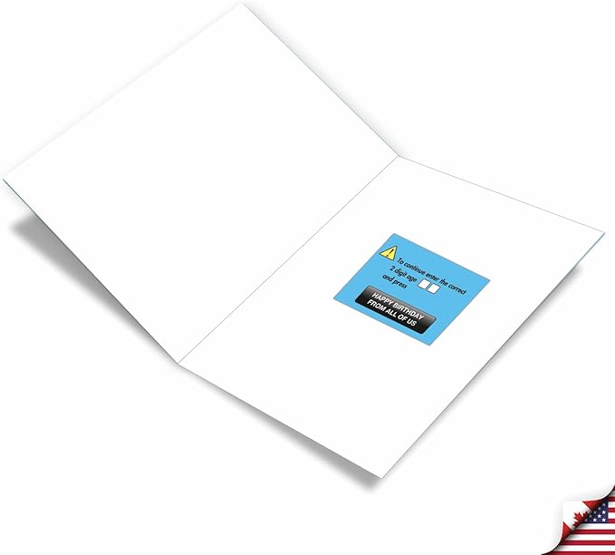 NobleWorks Oversize Funny Birthday Greeting Card From Us 8.5 x 11 Inch with Envelope (1 Card) Incorrect Password-Men J7955BDG-US