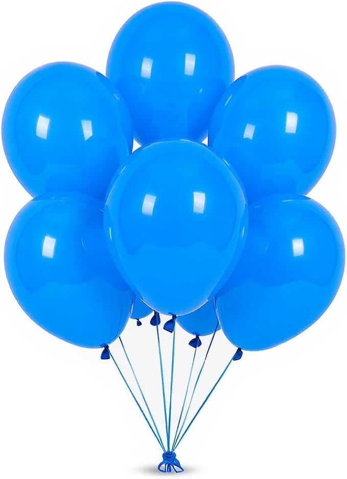 50 Pack 12 Inch Blue Latex Balloons for Party Decorations, Thick Premium Balloons for Birthday, Baby Boy Shower, Graduation, Corporate, Photo Backdrop, Arch & Garland, Air or Helium