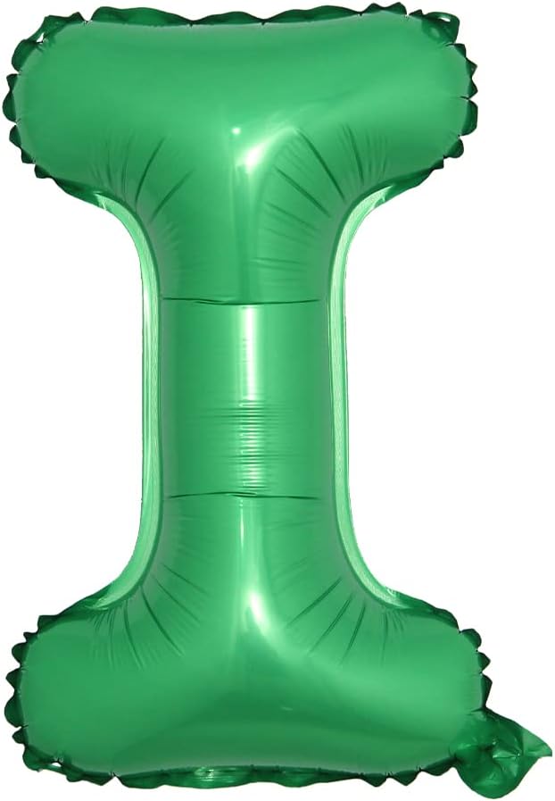 16 inch Green Alphabet Letter and Number Balloons Set Package, Aluminum Hanging Foil Film Banner Mylar Balloon for Birthday Party Decoration Custom Word (A-Z, 0-9) (16 inch Green I)