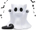 Halloween Ghost Statue Cute Spooky Figurines Desk Decor Cartoon Mini Spooky Decorations Halloween Unique Cat Ghost Figurines for Festive Home and Office Desktop Decor Display Ornaments