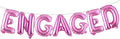 16 inch multicolored Engaged AF Balloon Letters Banner Engagement Party Decorations Supplies (ENGAGED Rose Red)