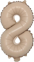 16 inch Caramel Foil Letter Alphabet number Balloon Happy Birthday Party Balloons Wedding Decoration Kids Toys Baby Shower Air Balloon (16 inch Caramel 8)