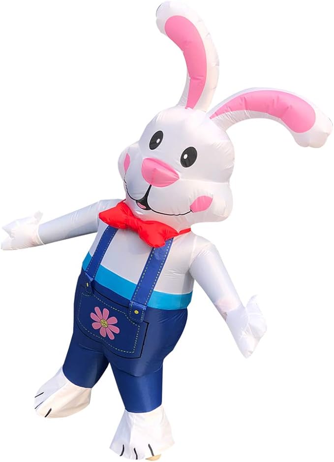2 Packs Easter Day Inflatable Bunny Costumes for Adults/Easter Party/Birthday (Blue/Pink Bunny)