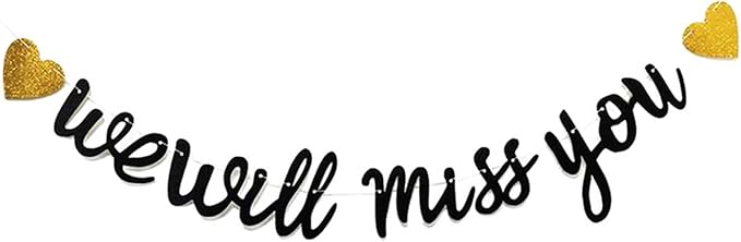 We Will Miss You Banner for Retirement Party Decorations – Going Away Party Decor for Coworker, College Send Off, Goodbye Banner, Farewell Sign, Office Leaving Decorations