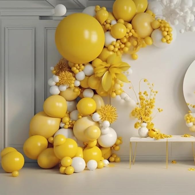 AZOWA 24 Inch Yellow Balloon 10 Large Latex Balloons for Party Wedding Birthday Baby Shower Decoration (Yellow, 10 Pcs)