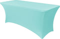 Obstal Spandex Table Cover 4ft Fitted Tablecloth Rectangular - Stretch Rectangle Folding Table Cloth for Birthday Party Wedding Banquet, Fresh Blue, 48L x 24W Inch