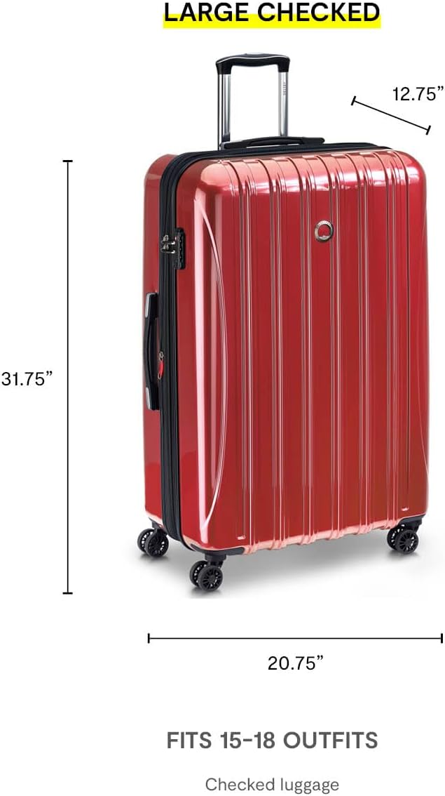 DELSEY PARIS Helium Aero Hardside Expandable Luggage with Spinner Wheels, Plum, 2-Piece Set (21/28)