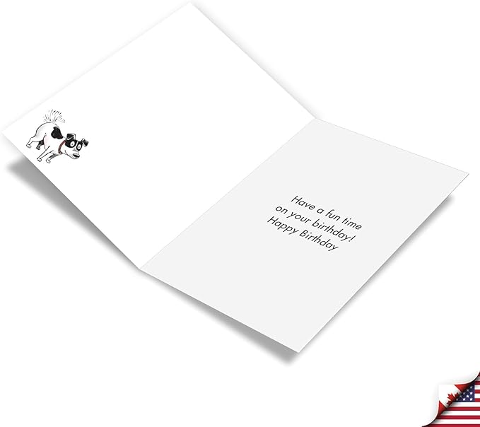 NobleWorks Funny Birthday Greeting Card with 5 x 7 Inch Envelope (1 Card) Bday Dog Wagging Tail C10649BDG
