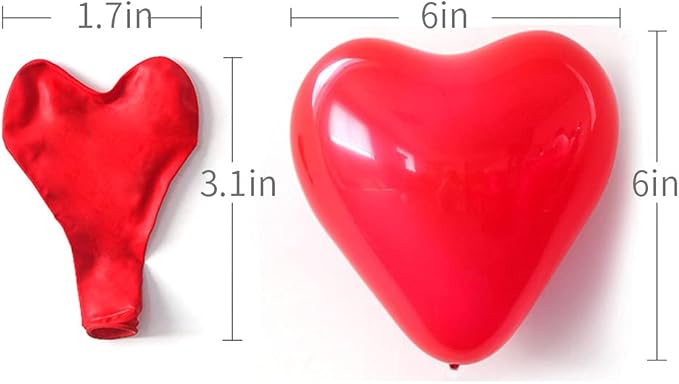 50 6-inch White Color Heart shaped Latex Balloons for Valentines Day,Propose Marriage,Wedding Party.