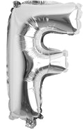 16" inch Single Silver Alphabet Letter number Balloons Aluminum Hanging Foil Film Balloon Wedding Birthday party decoration banner Air Mylar Balloons (16 inch Silver F)