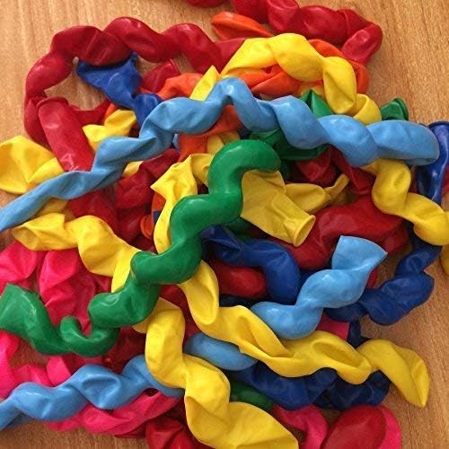 40 Inches Latex Spiral Balloons 100 Count Assorted Boys Girls Birthday Party Balloons