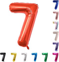 YPSelected 32 Inch Large Foil Helium Number Balloon Birthday Wedding Party 0-9 (Red, 7)