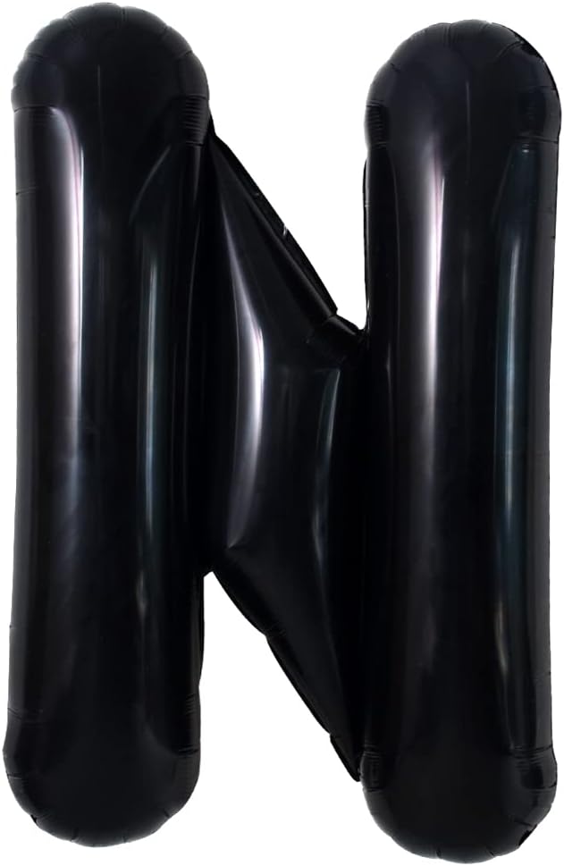 TONIFUL 40 Inch Large Black N Letter Balloons Jumbo Helium,Foil Mylar Big Alphabet Balloons for 2026 New Year Eve Graduation Wedding Baby Shower Birthday Party Anniversary Supplies Decorations
