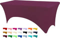 Table Covers for 8 Foot Tables, Burgundy Washable and Wrinkle Resistant Stretch Tablecloths Rectangle 8ft for Events, Wedding, Banquets, Parties