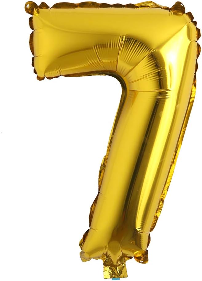 40 inch Letter Balloons Gold Alphabet Number Balloons Foil Mylar Party Wedding Bachelorette Birthday Bridal Shower Graduation Anniversary Celebration Decoration can fly with helium (40 INCH Gold 7)