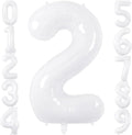 White Number Balloons 40 Inch Helium Mylar Number 2 Balloon for Birthday Party Anniversary Decoration (White, 2)