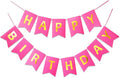 Letjolt Happy Birthday Banner Pure Roseo Party Signs Golden Sparkle Bunting Funny Supplies for Girls Birthday Party Decorations 13 Pieces