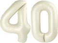 Balloons Number 40, 40 Inch Cream 40th Birthday Decoration for Women & Men, Large Foil Party Decorations for Engagement Celebration Memorial Day's Supplies