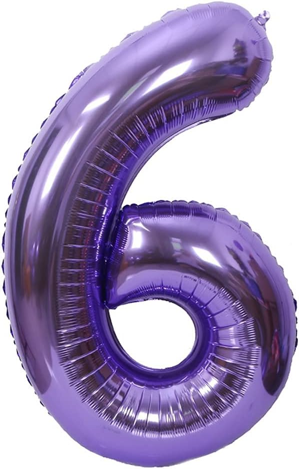 40 Inch Large Foil Helium Number Balloon Birthday Wedding Party 0-9 (Purple, 6)