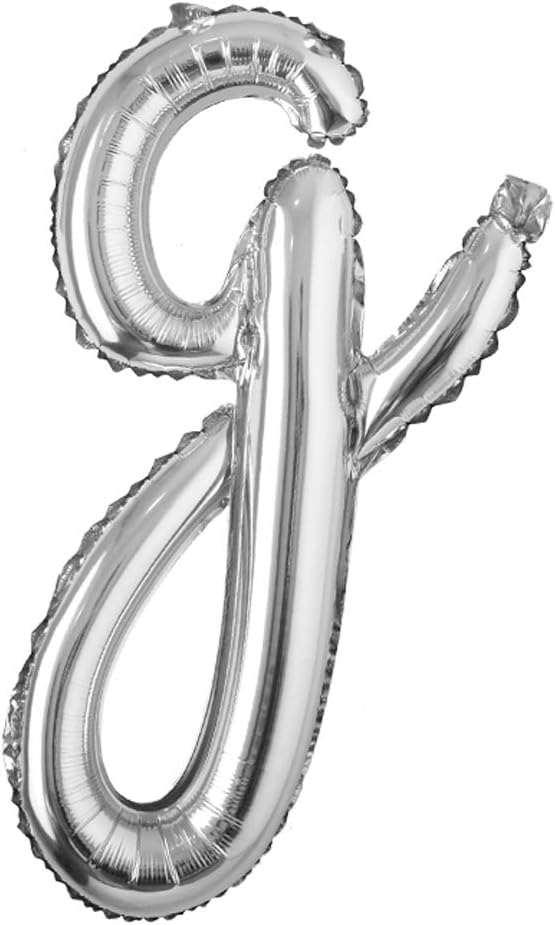 18 inch silver lowercase Happy Birthday Balloon Letter Ballon Wedding Balloon Birthday Party Decorations Kid Adult Name Baloon (18 inch Silver g)