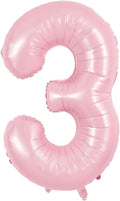 TONIFUL 40 Inch Pastel Pink Number 3 Balloon Balloon Big Pink Digital 3 Balloon for Girl's Birthday Party Wedding Bridal Shower Engagement Anniversary Photo Shoot Supplies