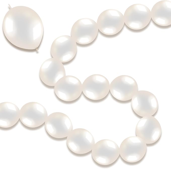 Link Balloons 12 Inch - 100 Pcs Quick Link Balloon Latex Linking Balloons Connected Linkable Balloon Birthday Wedding Party Decorations(Clear)
