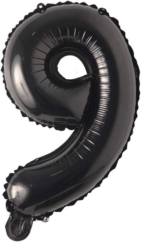 16" inch Single Black Alphabet Letter number Balloons Aluminum Hanging Foil Film Balloon Wedding Birthday party decoration banner Air Mylar Balloons (16 inch Black 9)