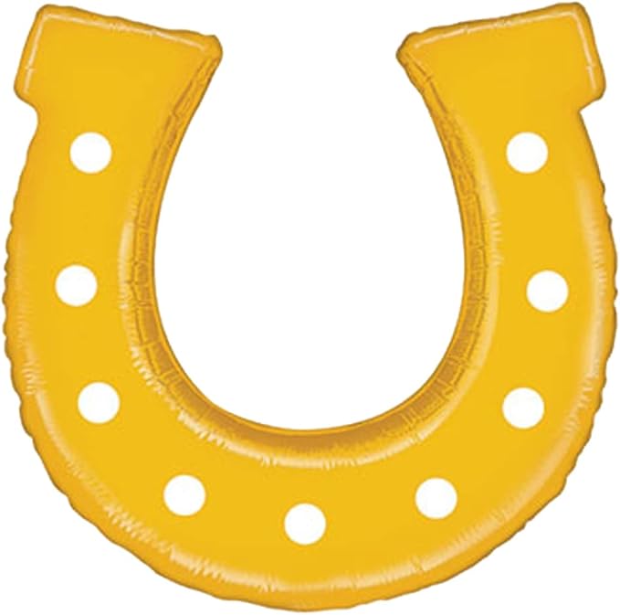 Artisan Owl Golden Yellow Horseshoe Jumbo 25" Foil Party Balloon - 1 Count