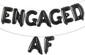 16 inch multicolored Engaged AF Balloon Letters Banner Engagement Party Decorations Supplies (Black)