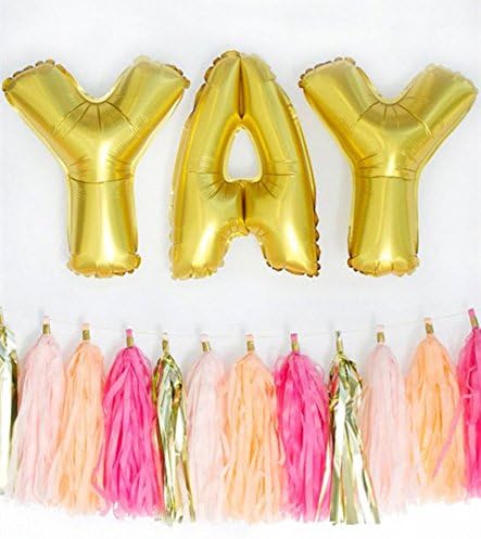 Glanzzeit 16 Inch Gold Balloons Decor Letters A to Z Numbers 0 to 9 for Wedding Prom Birthday Party (Letter Y)