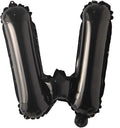 16" inch Single Black Alphabet Letter number Balloons Aluminum Hanging Foil Film Balloon Wedding Birthday party decoration banner Air Mylar Balloons (16 inch Black W)