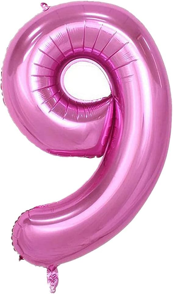 40 Inch Large Foil Helium Number Balloon Birthday Wedding Party 0-9 (Pink, 9)