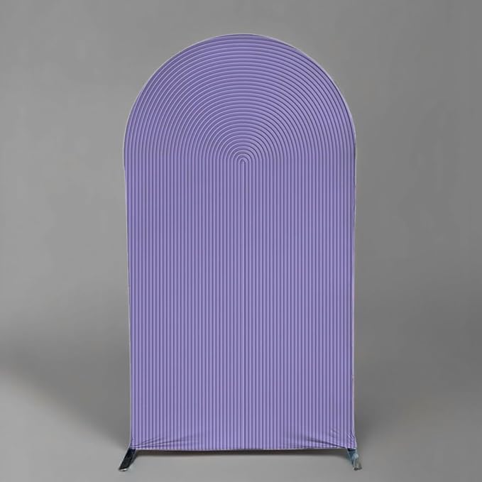 HUAYI Violet Purple Ripples Pattern Arch Backdrop Cover for Birthday Party Wedding Baby Shower Decorations Chiara Backdrops Arched Wall Frame Stands Covers Props GP-450 3ft * 6ft