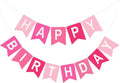 Happy Birthday Banner, Pink Colors Birthday Party Banner Assembled Garland Bunting Flags Women Men Girl Boy Party Hanging Decorations Indoor/Outdoor Supplies