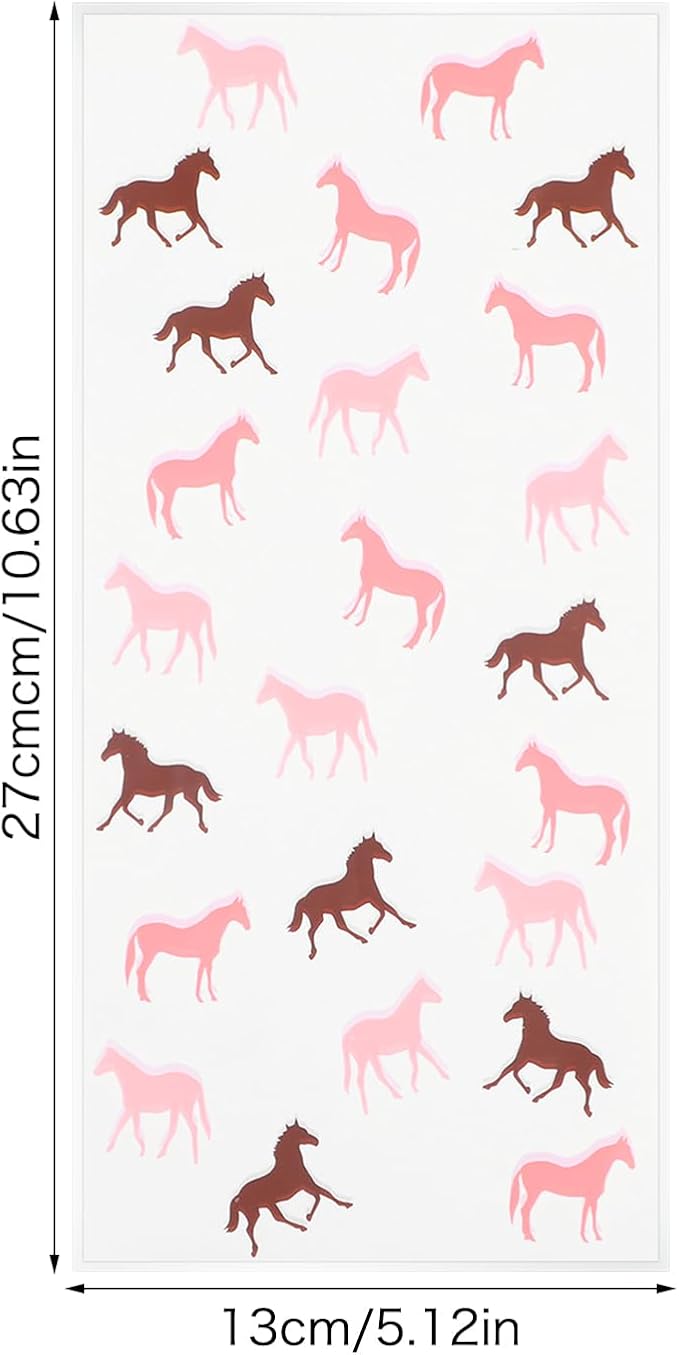 QfwdfcTrenz 50 Pcs Pink Horse Bags Horse Party Favors Print Candy Plastic Cowboy Goodie Bag with Twist Ties Favor Horses Goodie Bags for Western Theme Birthday Party Wrappers Supplies