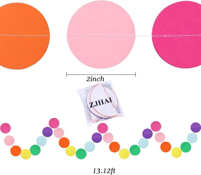 Happy Birthday Banner Decorations, Rainbow Birthday Decorations Set, Paper Flags with 9 Honeycomb Balls and Circle Dots Garland for Door Backdrop Wall Hanging Birthday Party Supplies